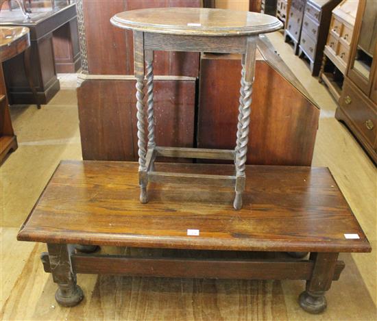 Oak coffee table & oak barley twist occasional table